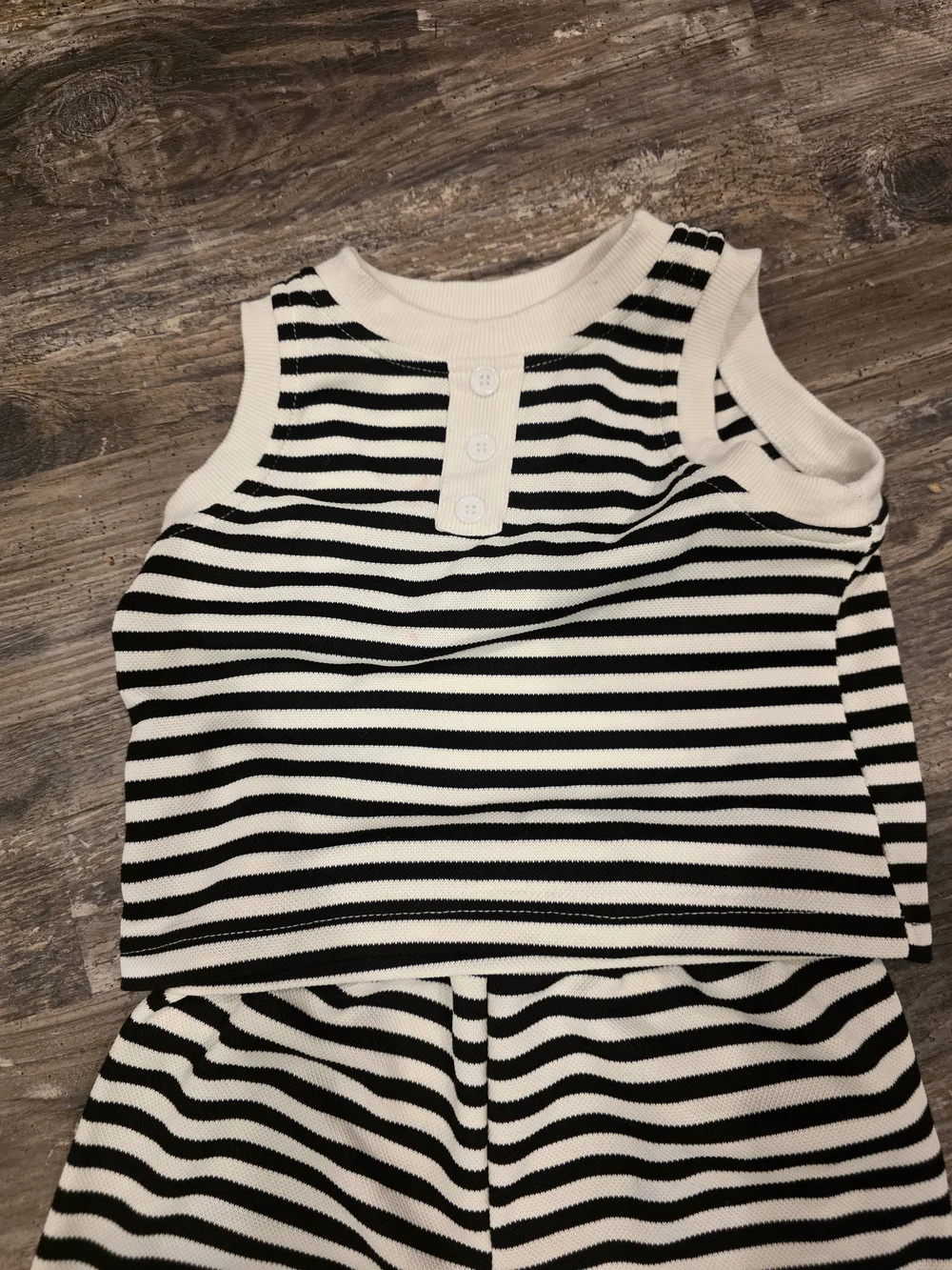 Black & White Striped Sleeveless Jumpsuit